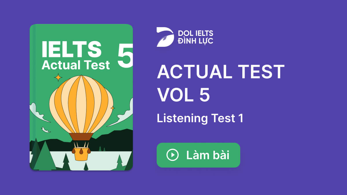 Luyện tập đề thi IELTS Online Test Actual Test 5 - Listening Test 1 ...